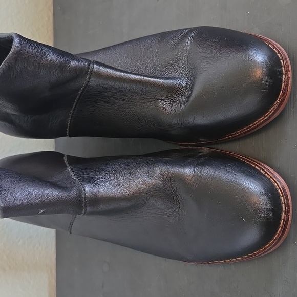 Toms Black Leather Ankle Boots Size 8 - Picture 5 of 8